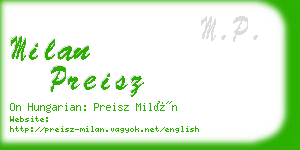 milan preisz business card